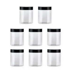 250ML Transparent Plastic Jar Food Grade Sealed Bottle Kitchen Storage Container Snack Preservation Box, Round Shape, Modern Style, Reusable Snack Containers