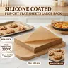 100 Pcs Precut Rectangular Parchment Paper Sheets (9x13/12x16) - Heavy-Duty Bakeware, Non-Stick Unbleached Brown, Oilproof Release, Flat Lay No Curling, Greaseproof Pan Liners for Everyday Bake, Oven, Air Fryer