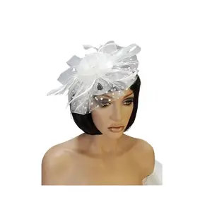 Fascinators Hat for Women Tea Party Headband with Cocktail Mesh, Tea Party, Kentucky Derby, Wedding, Easter Flower Hair Clip