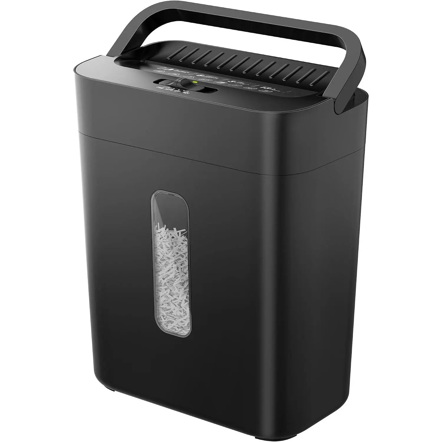 Cross-Cut Paper Shredder for Home Office, 6-Sheet Capacity, 3.43 Gal Bin, P-4 High Security, Shreds Credit Cards/Staples/Clips, Portable Handle Design