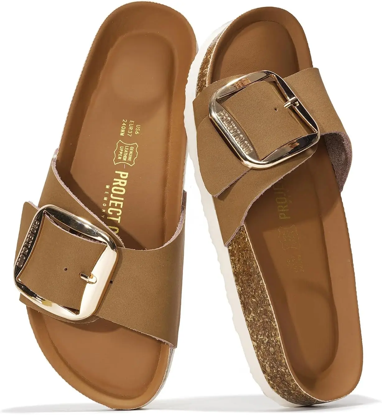 Project Cloud 100% Genuine Leather Sandals Women Dressy Beach Essentials Slides for Women Footwear - Lightweight with Memory Foam Insole Sandals for Women 2026 - Womens Slides