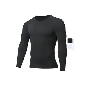 Slimming Compression Long Sleeve T-shirt - Men's Waist Sculpting Sports Shapewear Base Layer for Fitness Training thirteen  tracy  star  shirt full color edition frank ocean graphic tee wood button muscle dress 21  pilots  yellow  flower  Gym Tops