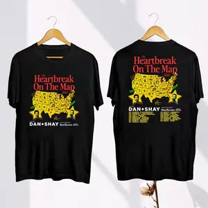 Heartbreak On The Map 2024 Tour Dan And Shay T-Shirt, Dan + Shay Band Fan Gift Shirt, Dan + Shay Concert Merch, Dan And Shay Graphic Shirt