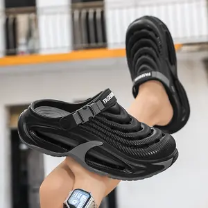 Men's and Women's Platform Cool Slippers Men's Summer Wear One-word Drag Breathable Beach Shoes Outdoor Shoes