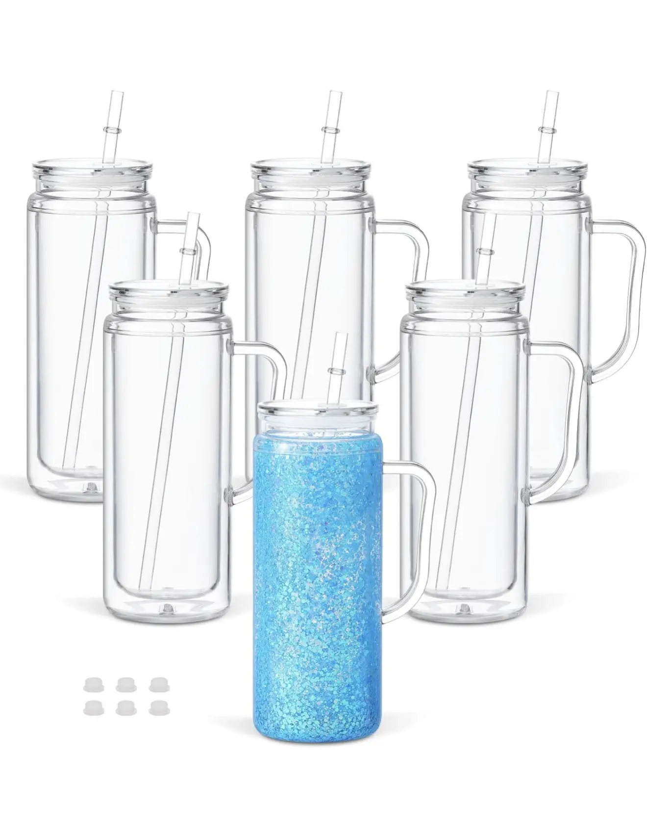 24oz acrylic snowglobe with handle