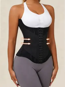 1 Count Women's Solid Color Mesh Elastic Compressing Buckle Girdle, Breathable Tummy Control Compression Shapewear Belts, Adjustable Waist Cincher, Comfortable Soft Stretch Waist Trainer, Suitable for Various Occasions