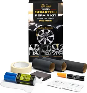 Premium Wheel Scratch Repair Kit |   Satin Black Rim TouchUp Pen ml |   DIY Kit with Filler, Sanding Tools, Spatula & Tape |   Deep Rim Repair for Painted Alloy Wheels