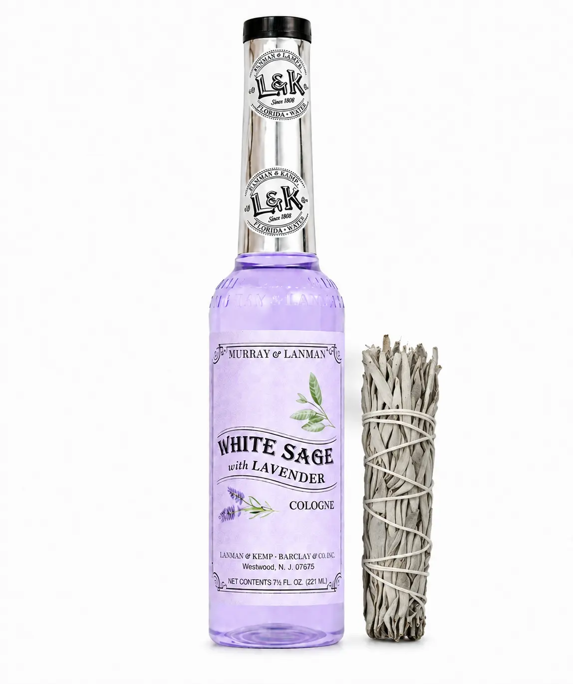 White Sage with Lavender Cologne, Sage Bundle Set - Aromatic Fragrance for Relaxation and Wellbeing, Sage Brings Cleansing and Mental Clarity