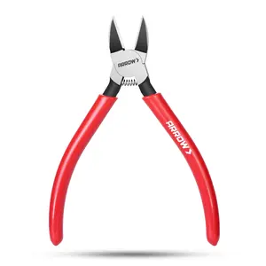 ARROW Precision Wire Cutters - Spring Loaded Side Cutters, Ultra-Sharp Flush Cut Pliers, Diagonal Cutting Pliers with Non-Slip Handle for Jewelry Making, Crafts, Electronics, Zip Ties, DIY Models