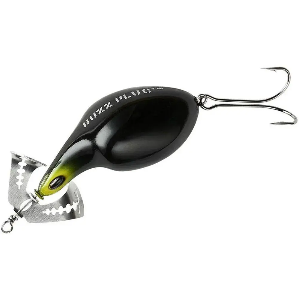 Topwater Buzz Plug Lure, Hard Body Floating Presentation with Metal Propeller, Weedless Double Hook, Deadly Around Timber - 2 3/8 in & 1 oz Sizes, Gift For Fisherman, 1 Ounce