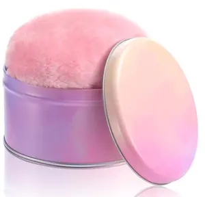 WSYUB Powder Puff, 5.12 Inch Powder Puff for Body Powder, Large Loose Soft Velour Body Powder Puff and Container