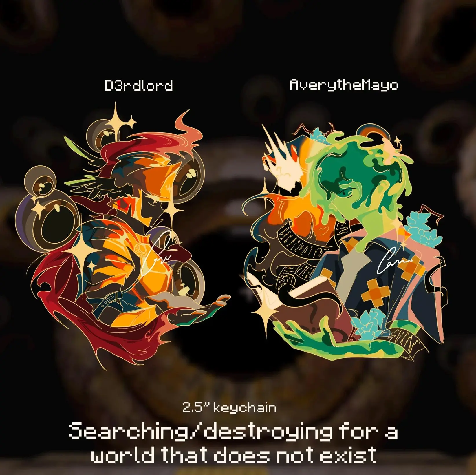 Minecraft ARG Keychain- D3rdlord and AverytheMayo Destroy a world that does not exist Searching for a world that does not exist Minecraft ARG Avery D3rdlord King in yellow Keychain, Minecraft ARG Charm For Bag, Key, Gift