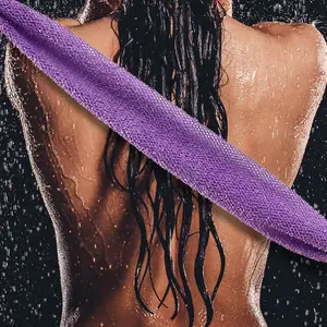 Nylon Exfoliating Bath Towel, African Mesh Bubble Net Back Cleaning Scrubbing Cloth, Dual-Sided Thick Sauna Towel for Daily Shower Skin Smooth, Exfoliating Back Washcloth