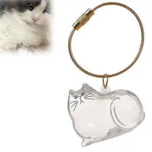 Cat Hair Storage Bottle, Keychain for Collecting Cat and Dog Hair,Cat Hair Keychain Storage Bottle,Cat Hair Storage Pendant,Collecting Pet Hairs Memorial Accessories Cute Pet Memorial Gifts