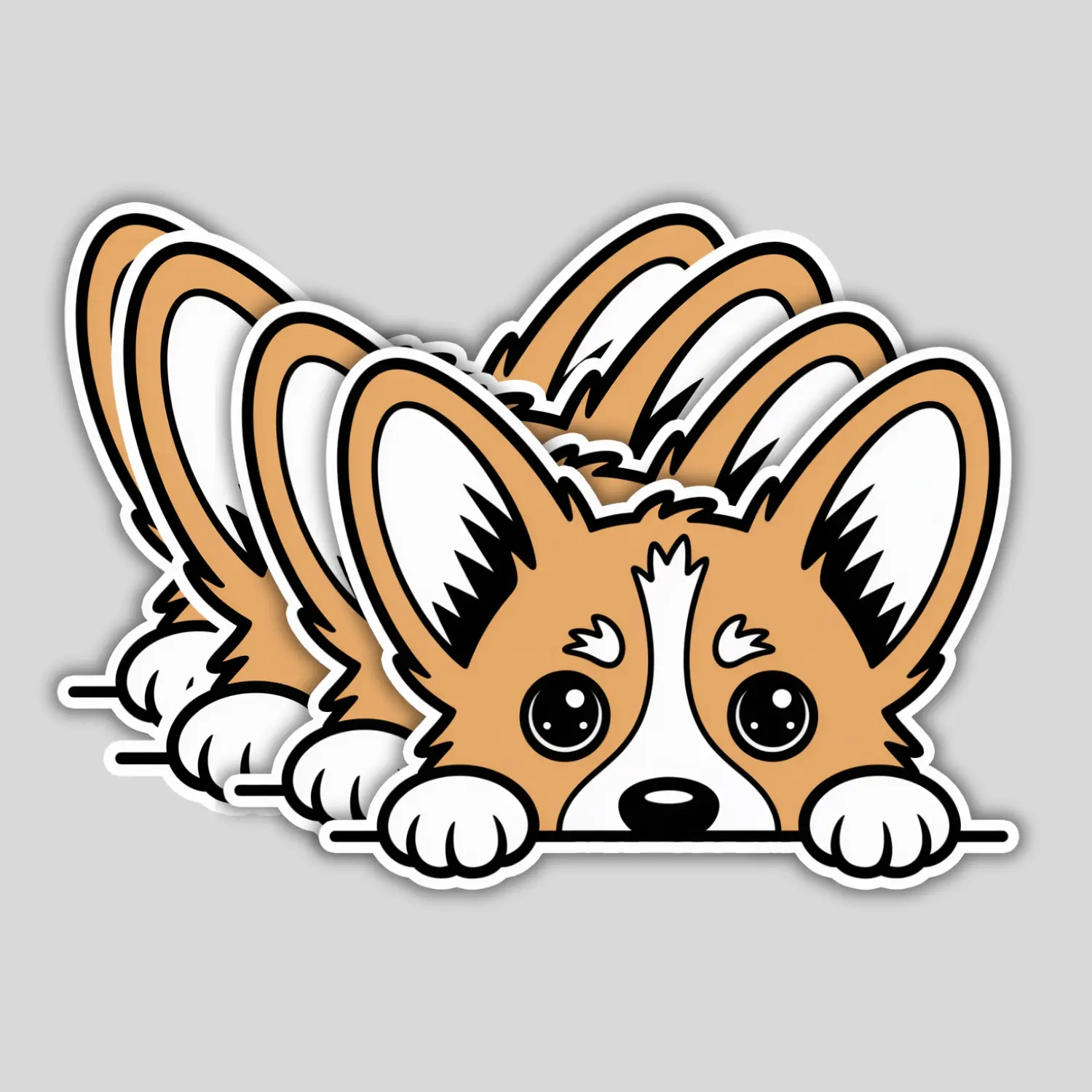 4 Pack Pembroke Welsh Corgi Stickers – Vinyl Decals for Bumper, Locker, Laptop, Window – Cute Dog Sticker for Corgi Lovers
