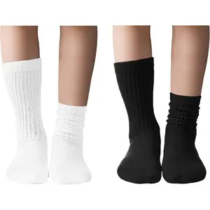 Girls Slouch Socks Toddler Crew & Knee High Socks Cotton Athletic Long Stockings for Girls