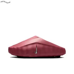 Rose Red EVA Recovery Slide Sandals, Perforated Breathable Upper, Wave Wavy Thick Cushioned Outsole With Dark Anti-Slip Studs, For Post-Workout Shower Beach Daily Wear, Comes With Original Shoe Box