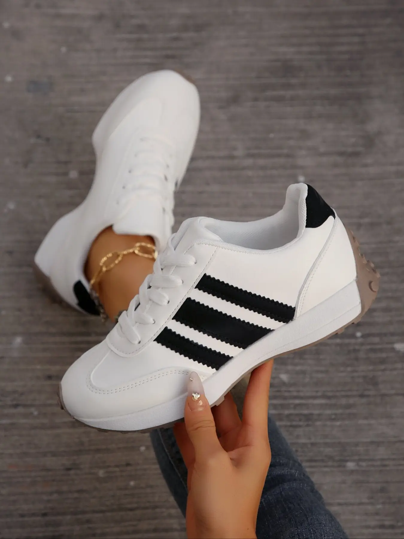 adidas gazelle silver green womens Women's Chasing Chill Light Green Faux Leather and Suede Lace-Up Sneakers | Size: 7 main image 0