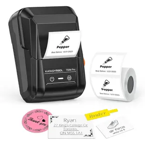 T50M Pro Bluetooth Label Maker Machine with Tape, Wide Waterproof Label, Versatile App with 30+ Fonts and 660+ Icons, Inkless Labeler for Home, Kitchen, School, Office Organization, Black