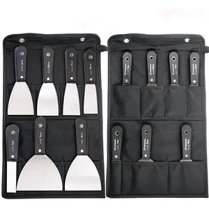 7 PCS Drywall Paint Scraper Tools with Storage Bag, Spackle Drywall Putty Knife Set, Stainless Steel Spackling Taping Knife for Repairing, Removing Wallpaper, Applying Putty, Mud and Plaster Scraping