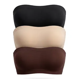 Say Goodbye to Sliding! Wireless Strapless Bra with Secure Grip Support. Stay Up All Day
