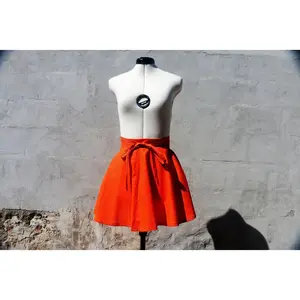 1950S INSPIRED ORANGE POLKA DOT CIRCLE WRAP SKIRT