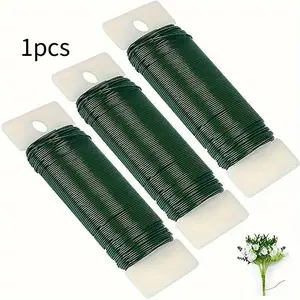 Green Floral Wire, Christmas Wire Wreath Wire 1377.95inch, No. 22 Flexible Paddle Wire Flower Shop Wire Green Wire Suitable For Crafts, Christmas Wreaths, Flower Wreaths, And Flower Arrangements