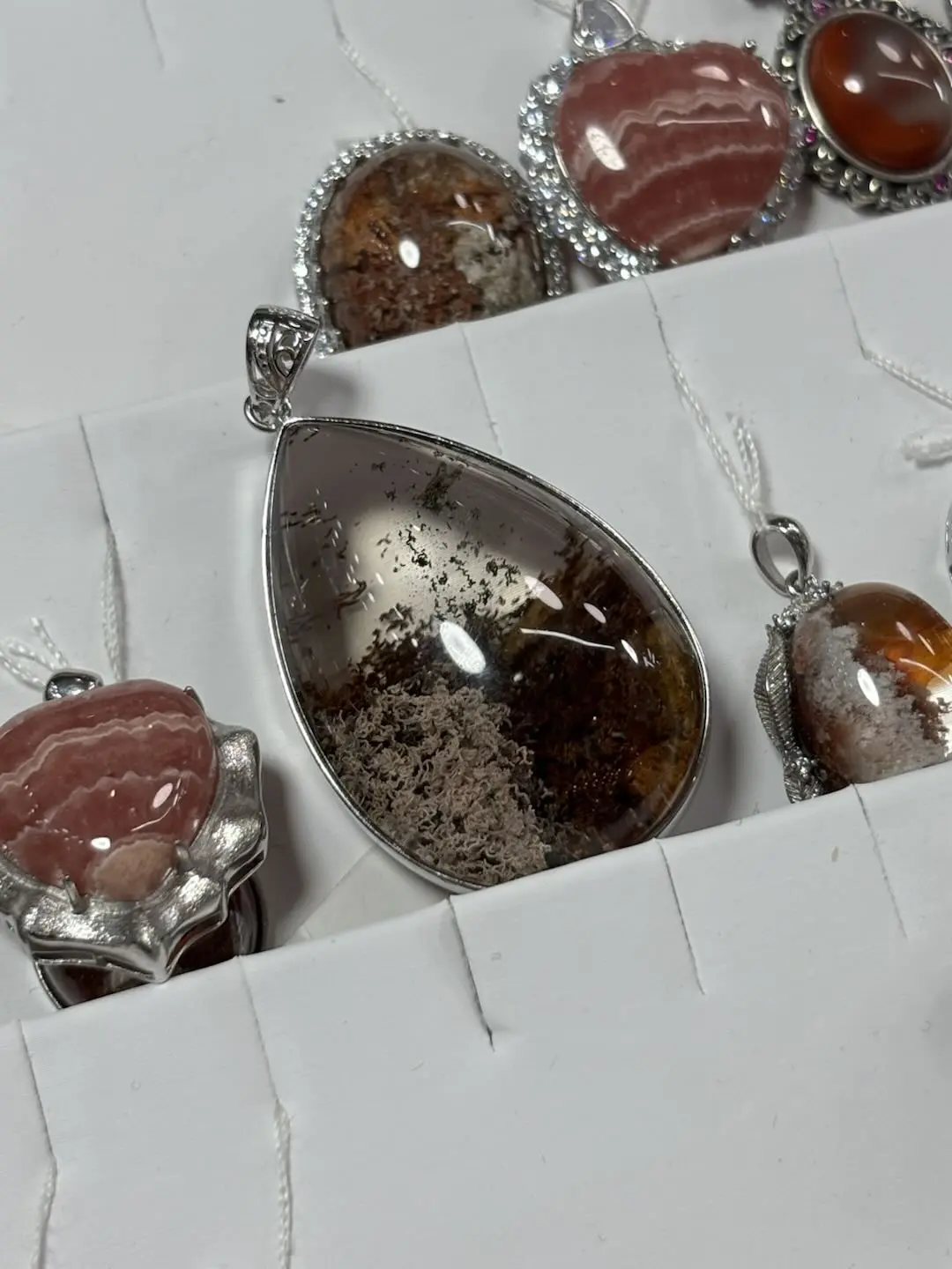 Astrid(14081)gc Large Teardrop Phantom Quartz Crystal, No-Fashion Natural Healing Wisdom Crystal Jewelry Accessory, Adults, Gift
