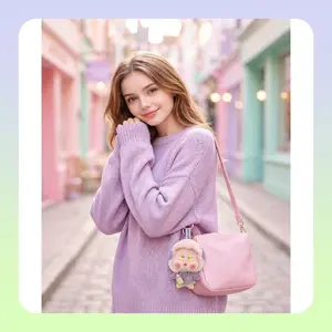 Creative Collection – Cute Gift for Whimsical Fans Romantic Red Painter Plush Doll Knitted Cartoon Figure for Backpack Pendant Vibrant Red Outfit Cuddle Ball focus toy DIY Set toys jam and jelly slime violin toy
