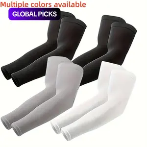 4 Pairs Cooling Compression Arm Sleeves, Breathable Sun Protection Sleeves in Elastic Quick-Dry Ice Silk Fabric for Men and Women, Ideal for Outdoor Activities, Sports Sleeve #GLOBAL PICKS