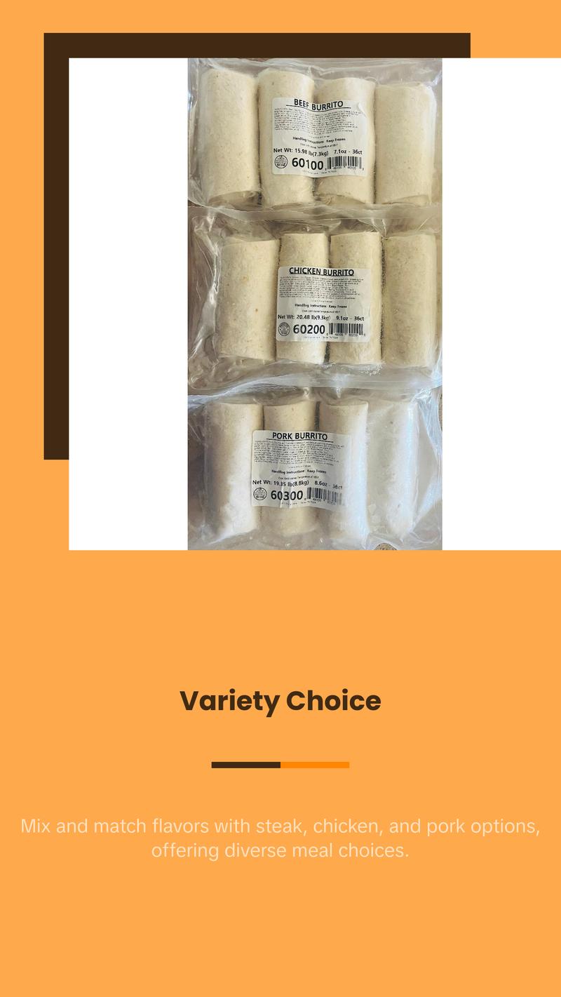 12 Keto Diet Burrito - Mix & Match Pork-Chicken-Steak $5.75 each Free Shipping