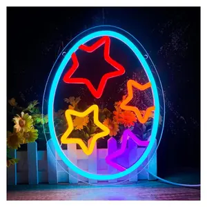 Sign Illuminated Star Egg Neon Sign For Bedroom Shop Supermarket Decor Study 40x33cm