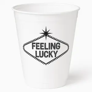 Casino "Feeling Lucky" 18 oz Plastic Tumblers, 25-Pack