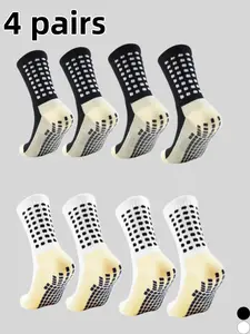 4 pairs of anti-slip football socks, colorful slip-resistant sports socks suitable for football and basketball, unisex design, enhance performance, Grip Sports Socks