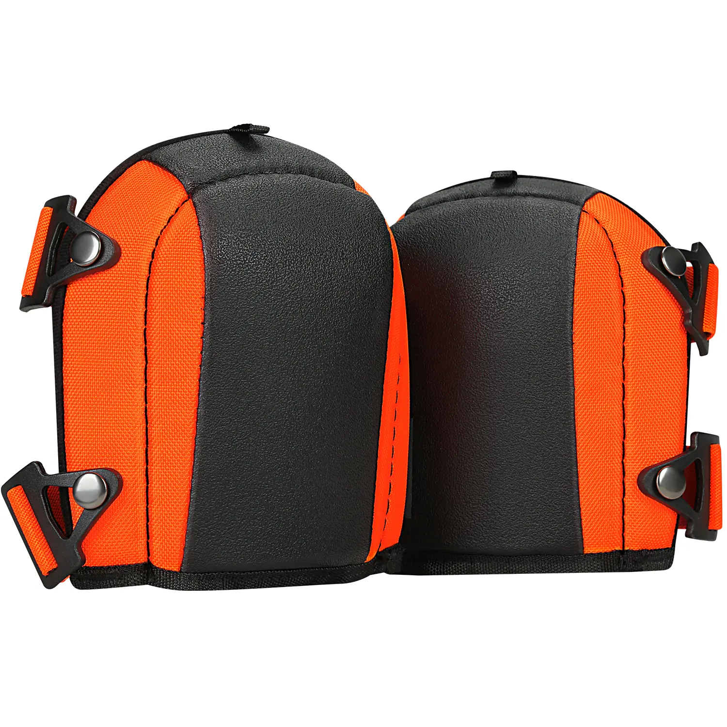 TUFFWORX Professional Knee Pads - Safety Gear for Work Safety, Adjustable Straps, Heavy Duty Foam Cushioning, Black and Orange Protective Gear