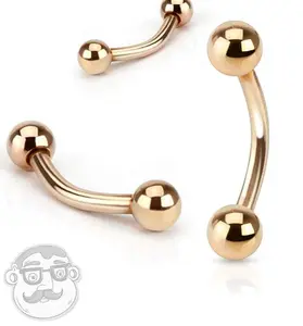 Rose Gold Curved Barbell Ring