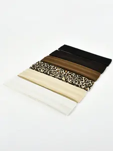 Solid Color & Leopard Pattern Hair Band, High Stretch Hair Band for Women & Girls, Fashion Hair Accessories for Gym Workout Running, Hair Accessories Set, Sports Hair Band, Gym Wrap Headband, Elastic Headband