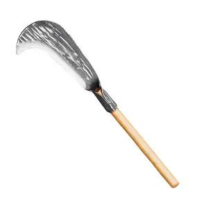 50 cm wooden handle brushcutter machete (with gloves) / heavy-duty brushcutter, for chopping wood/clearing weeds/thickened blade, grass scythe, solid wood handle, anti-slip grip with balanced weight ratio, suitable for gardening, agriculture, hunting, and