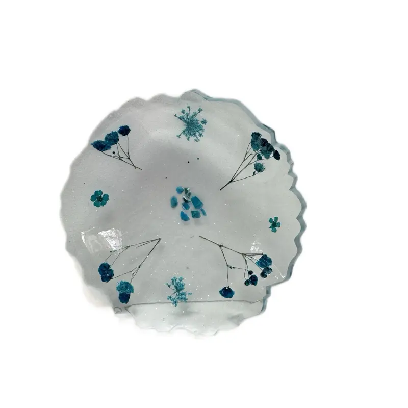 Small Crystal Bowl - Decorative Glass Bowl with Crystals and Leaf Design