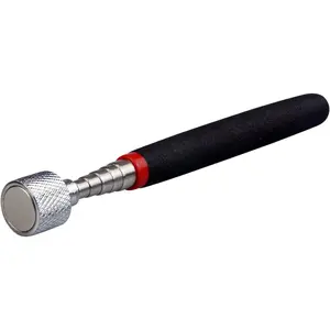 30-inch Telescoping Magnetic Pick-Up Tool, Extendable Magnetic Wand Pickup Tool for Mechanics, Household, Office & Industry, Stainless Steel, Black Handle