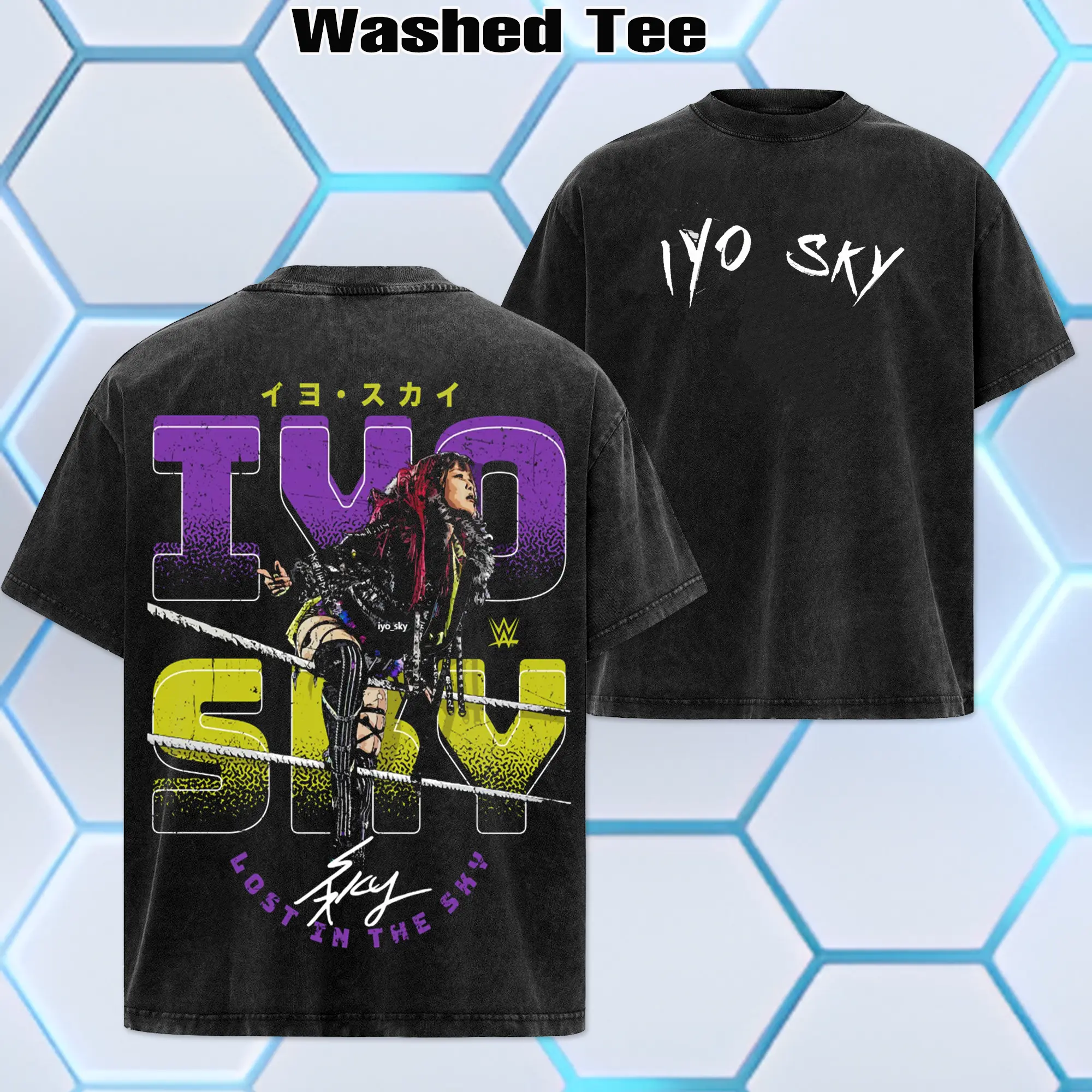 WWE 2026 - Iyo Sky Wash Tee - Hoodie Oversized Cotton Limited Edition US-made for Streetwear Lovers Classic Fit Premium Fabric, WWE Merch, Summer Outfits, Gift For Him Her