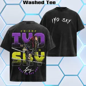 WWE 2026 - Iyo Sky Wash Tee - Unisex Tshirt - Hoodie Oversized Cotton Limited Edition US-made for Streetwear Lovers Classic Fit Premium Fabric, WWE Merch, Summer Outfits, Gift For Him Her