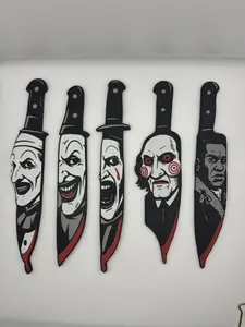 Horror Movie Prop Knives - Set of 4 with Unique Designs and Attribute '4' as Described