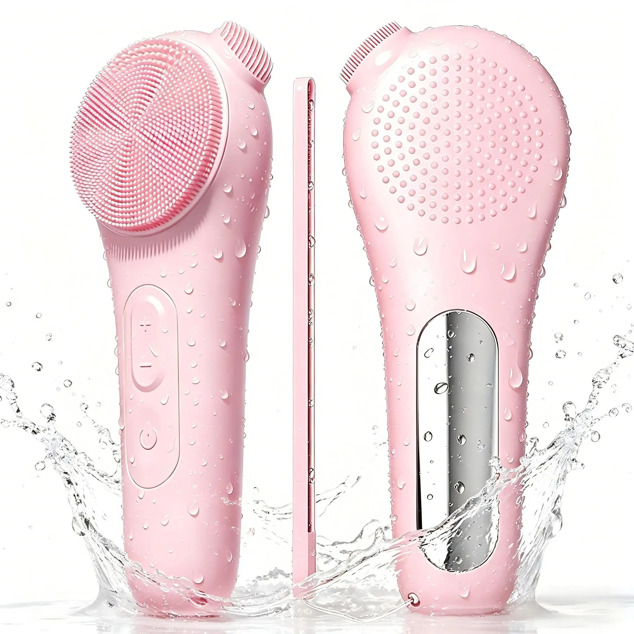 Rechargeable Nose&face Cleansing Brush, 5 Modes, Ipx7 Waterproof, Silicone Facial Massager, Gentle Exfoliating, Blackhead Remover, for All Skin Types, Pore Scrubbing Brush, Facial Cleansing Tools