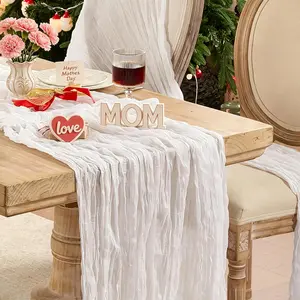 White Table Runner Graduation Cheesecloth120 Inch Boho Rustic Gauze 10 FT Cheese Cloth Table Runners Decorations for Father's Day Birthday  Shower Wedding Holiday  Party Decor