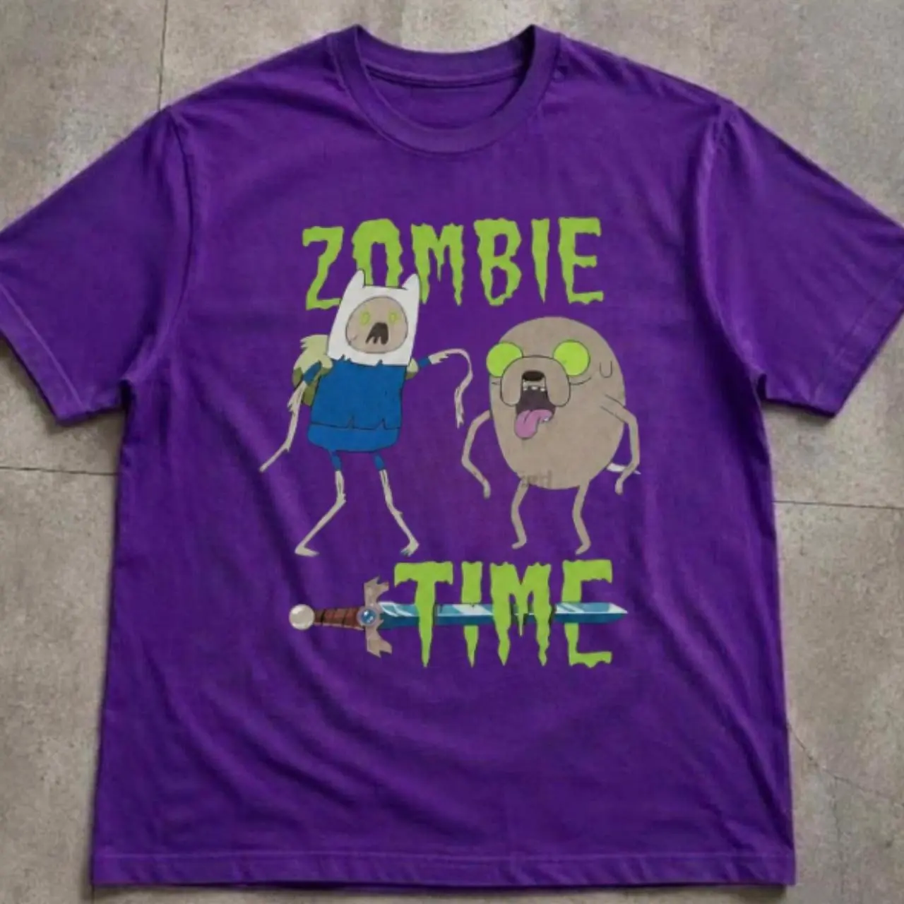 Adventure Zombie Finn And Jake Zombie Time Graphic T shirt and Baby Tee | Vintage 2000s Aesthetic Cartoon Network Streetwear | Graphic Tee