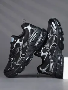 Men's Sport Sneakers, Casual Breathable Comfort Running Sneakers, Low Top Patchwork Laces, Fashion All-Season Training Shoes