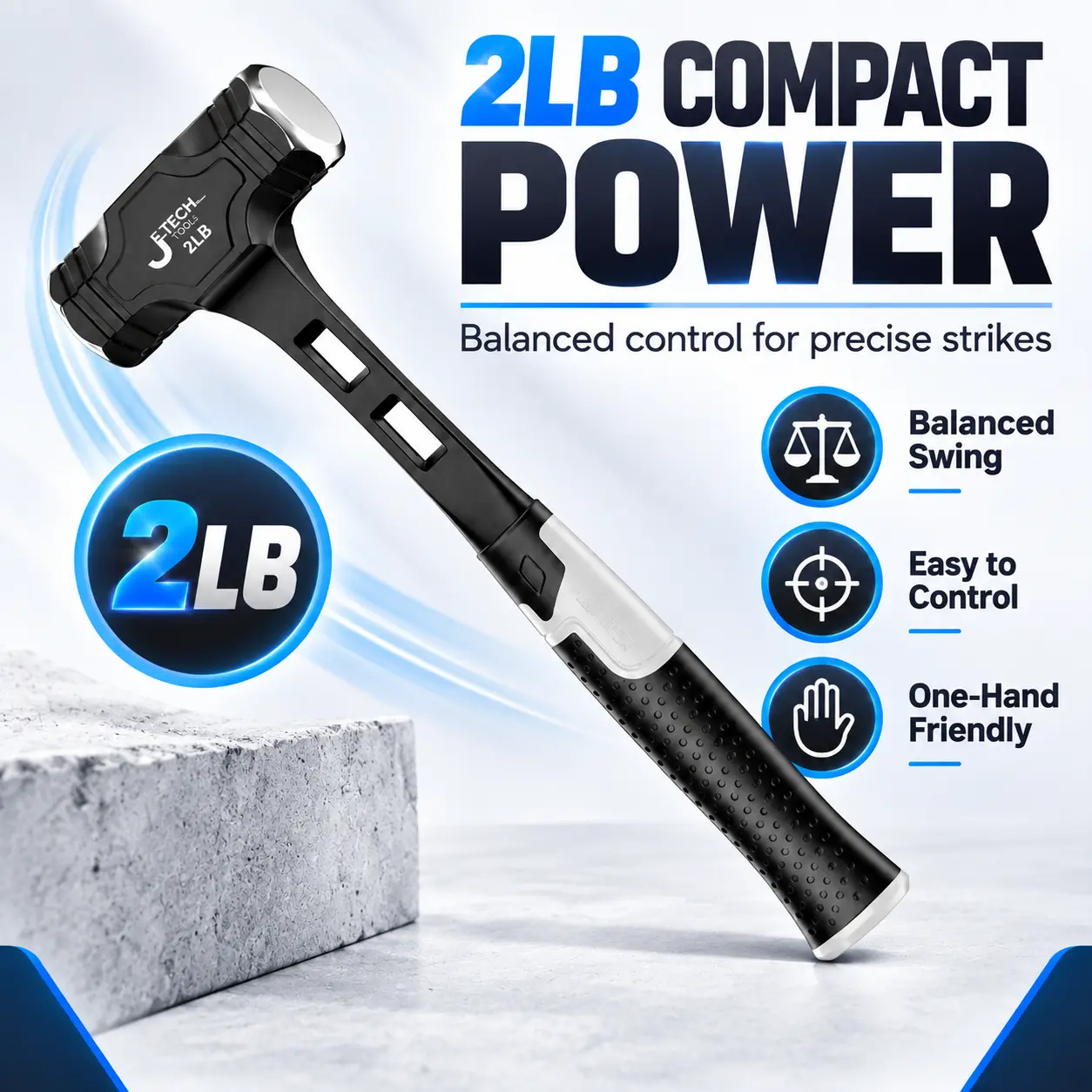2 LB, 3 LB, and 4 LBhollow-core sledgehammers featuring heavy-duty high-carbon steel heads and non-slip textured handles; suitable for home repairs, workshop tasks, carpentry, and outdoor work.