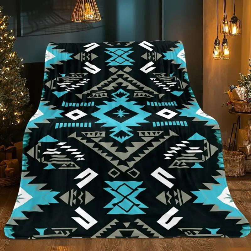 【MECE】1pc Aztec pattern Blanket-Lightweight Home Furnishings Bedding Blanket 280gsm,Beds-Soft and Warm Fabric Digital Printed Blanket, Cute Blanket, Interesting Blanket,Suitable for Sofas Beds Travel Camping Living Rooms Offices Sofas Chairs