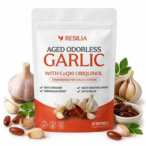 Odorless Aged Garlic Extract 1200mg Softgels with CoQ10 Ubiquinol & Vitamin K2 (MK-7), 20-Month Matured Garlic Supplement, 60 Softgels